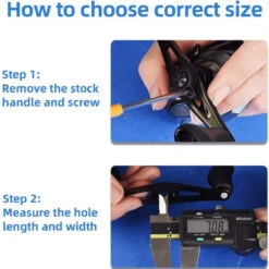 Gomexus 95mm Carbon Swept Handle With 20mm Aluminium Knob 10 Gomexus 95mm Carbon Swept Handle With 20mm Aluminium Knob -Sportfischen DCS95A20BKGDr 5